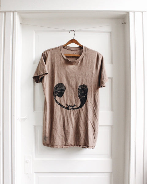 W&H Vintage Screenprint Tee - Heads in Black