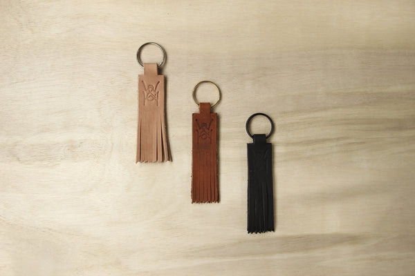 W&H Tassel Keychain in Saddle