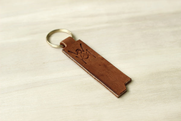 W&H Cutout Keychain in Saddle