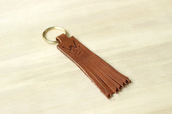 W&H Tassel Keychain in Saddle