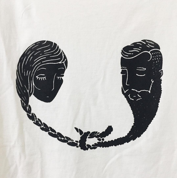 W&H Vintage Screenprint Tee - Heads in Black